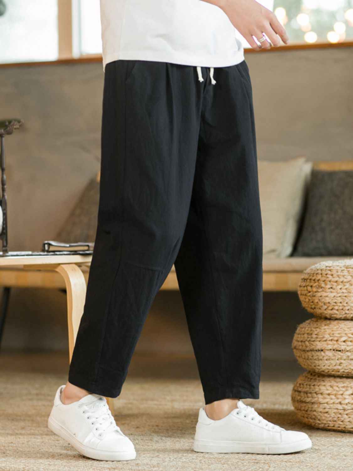 Plus Size Drawstring Pants with Pockets - Damned Threads
